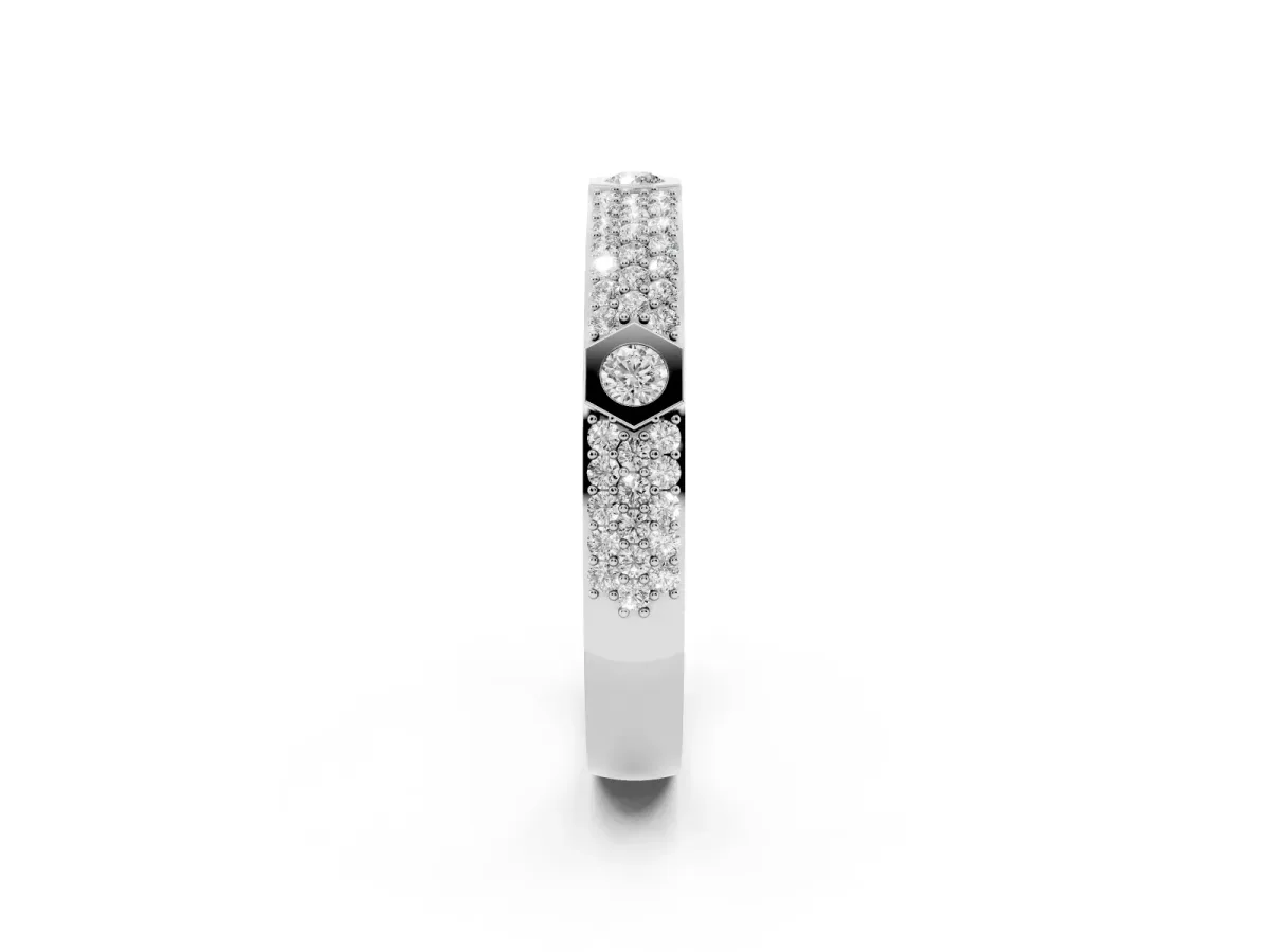 Round Diamond Pavé Promise Ring with Round Diamond Accents Platinum