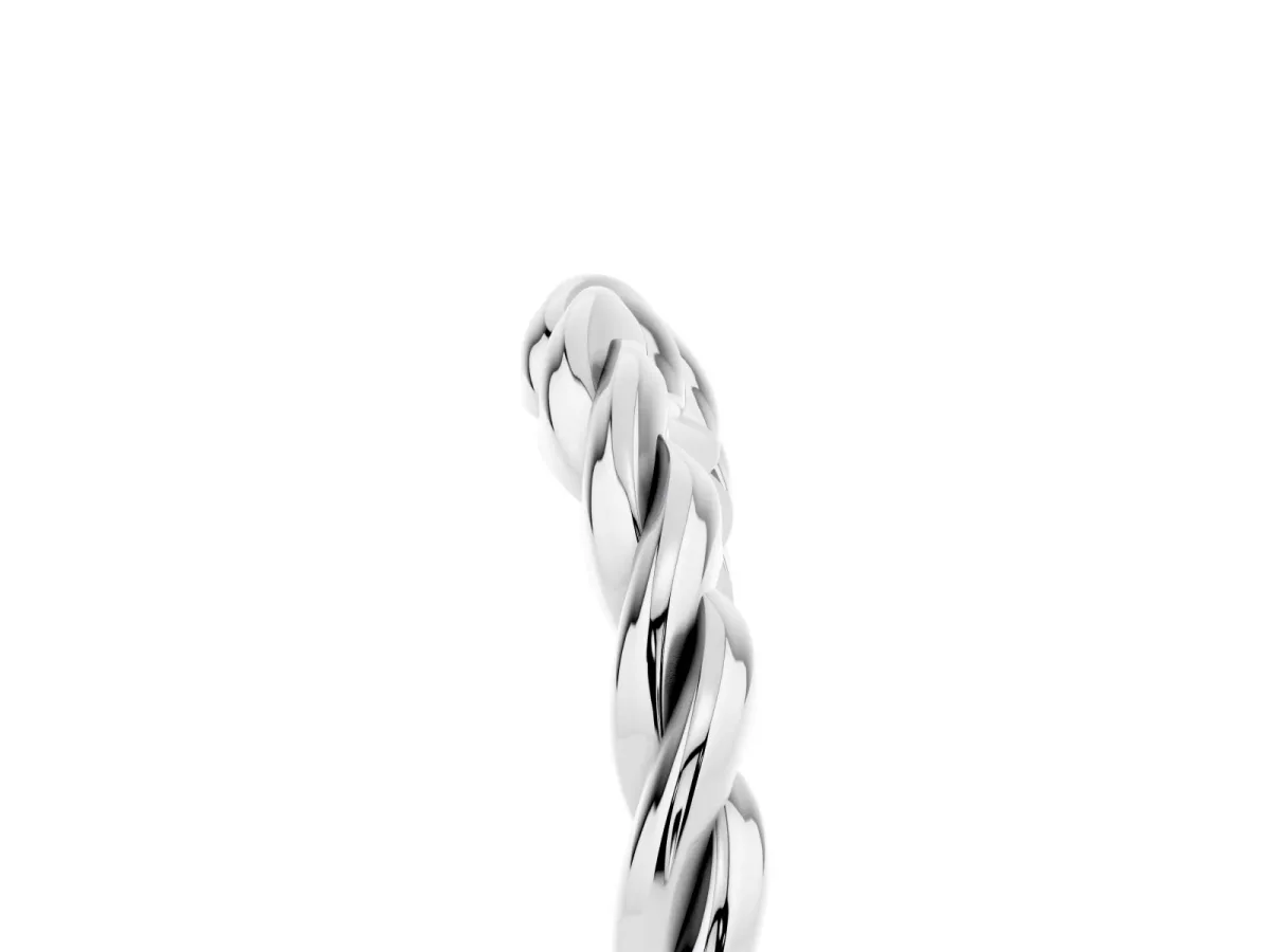 Marquise Diamond Twist Eternity Band with Bezel Setting Silver