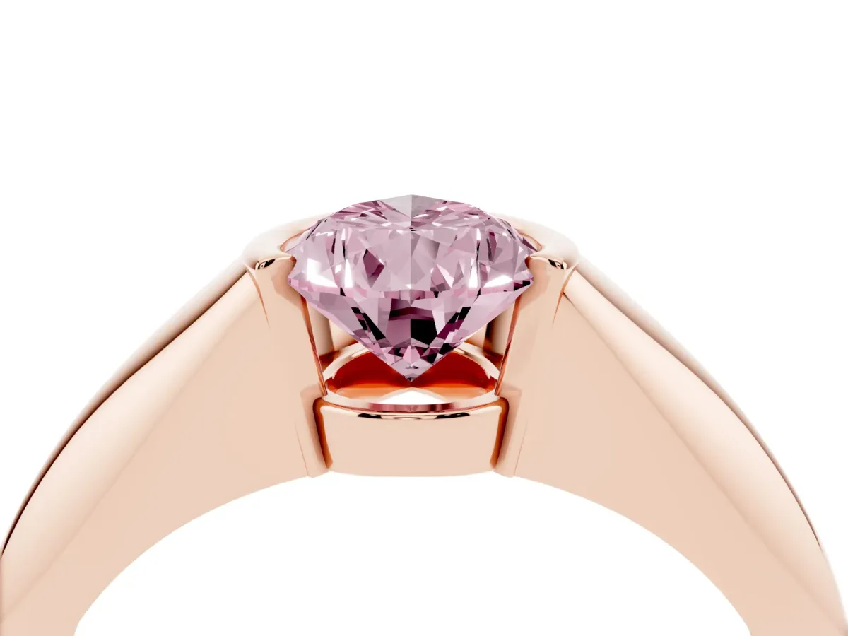 Fancy Pink Pear Cut Solitaire Tension Set Diamond Ring Rose gold