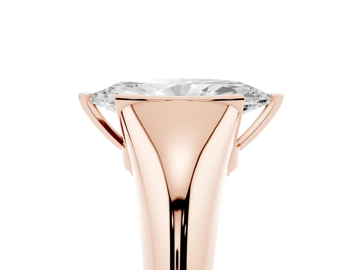 Marquise Cut Solitaire Tension Set Diamond Ring Rose gold