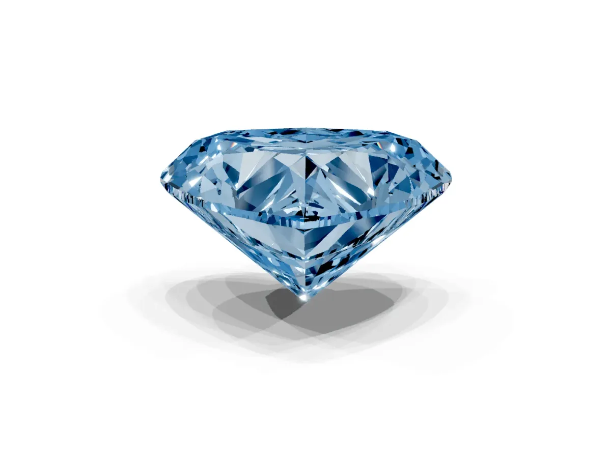 Fancy Blue Heart Cut Diamond Ring with Marquise Side Stones and Prong Setting Rose gold