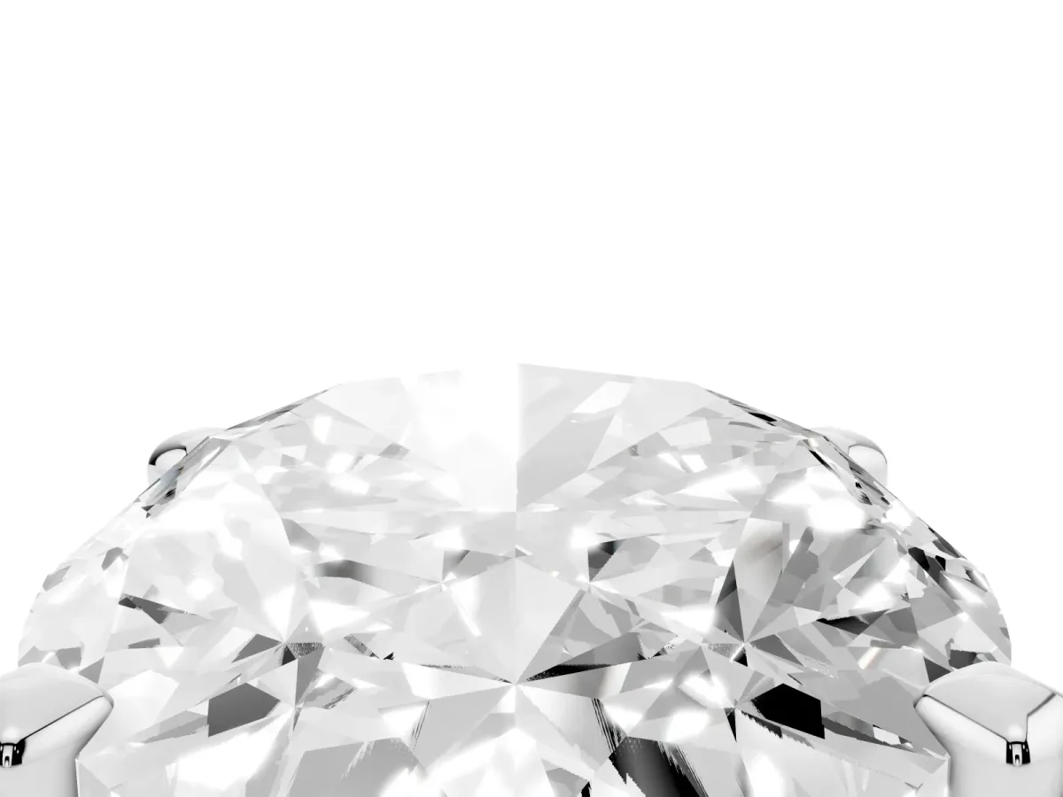 Oval Cut Diamond Solitaire Ring with Prong Setting and Classic Band White gold