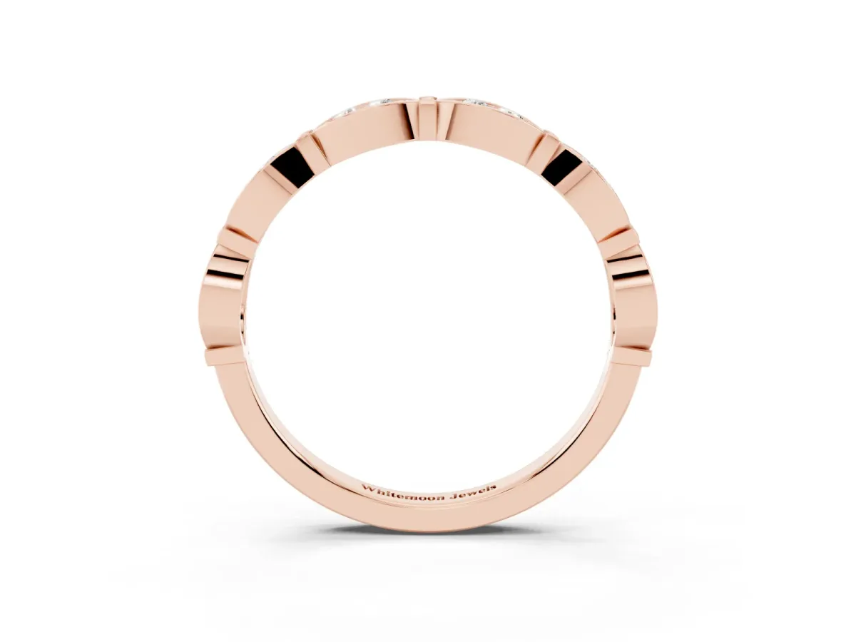 Marquise Diamond Bezel Set Eternity Band Rose gold