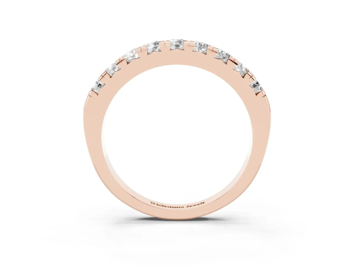 Round Diamond Half-Eternity Prong Set Band Rose gold