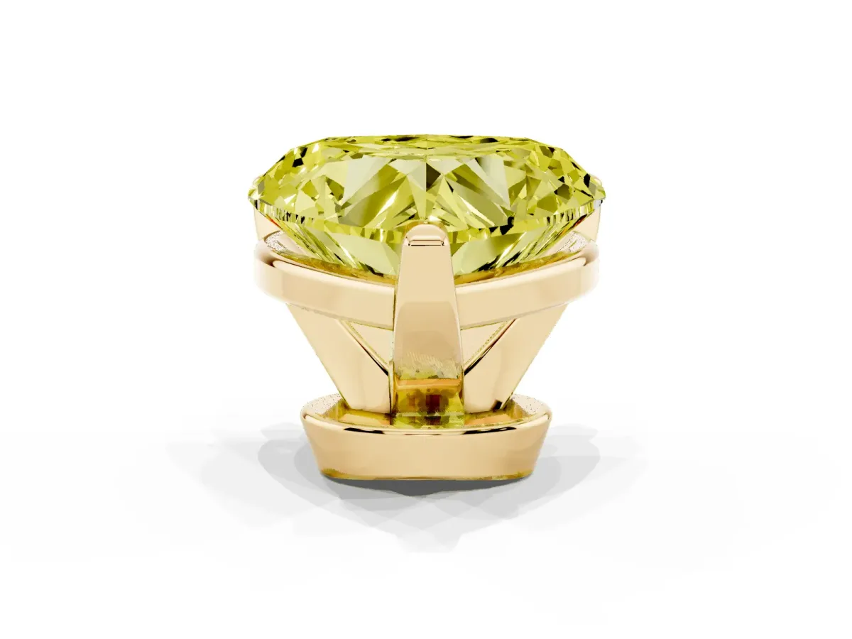 Fancy Yellow Heart Cut Diamond Solitaire Ring with Prong Setting and Classic Band Yellow gold