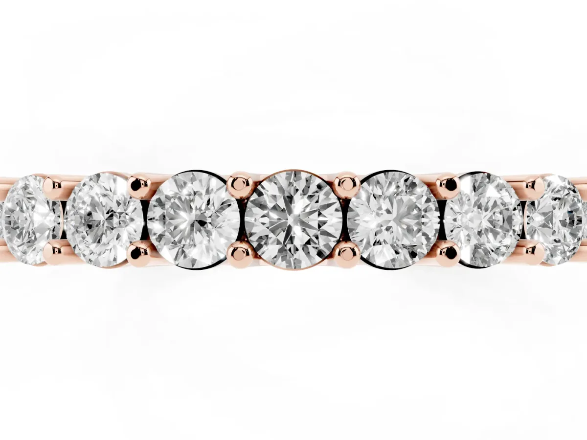 Round Diamond Pavé Half-Eternity Band Rose gold