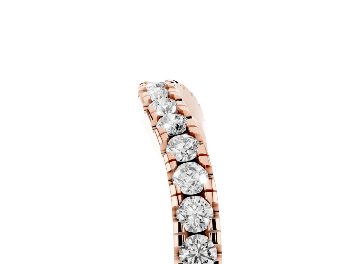 Diamond Pavé Curved Wedding Band Rose gold