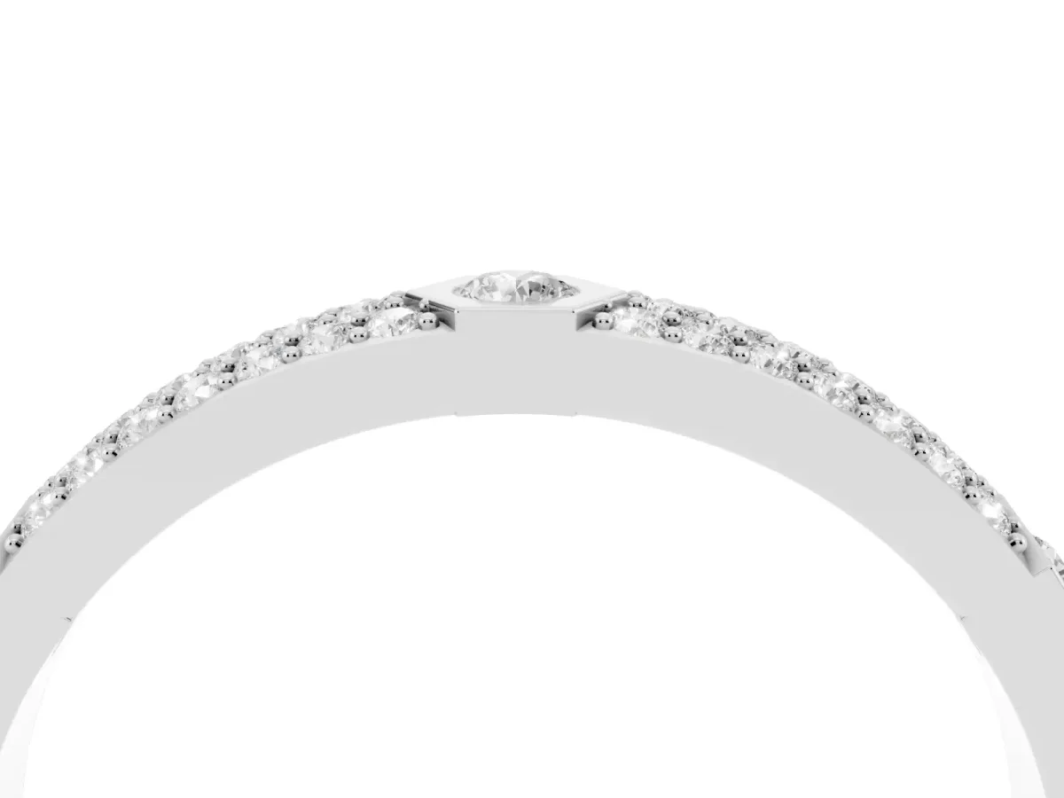 Round Diamond Pavé Promise Ring with Round Diamond Accents Platinum