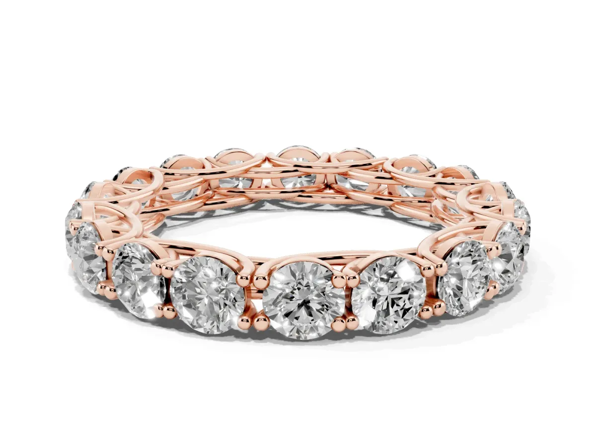 Round Diamond Woven Full Eternity Band Rose gold