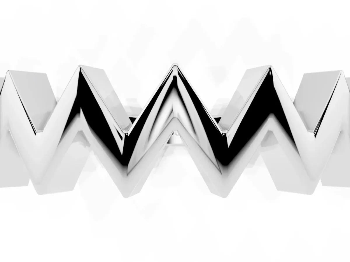 Zigzag Chevron Band Silver