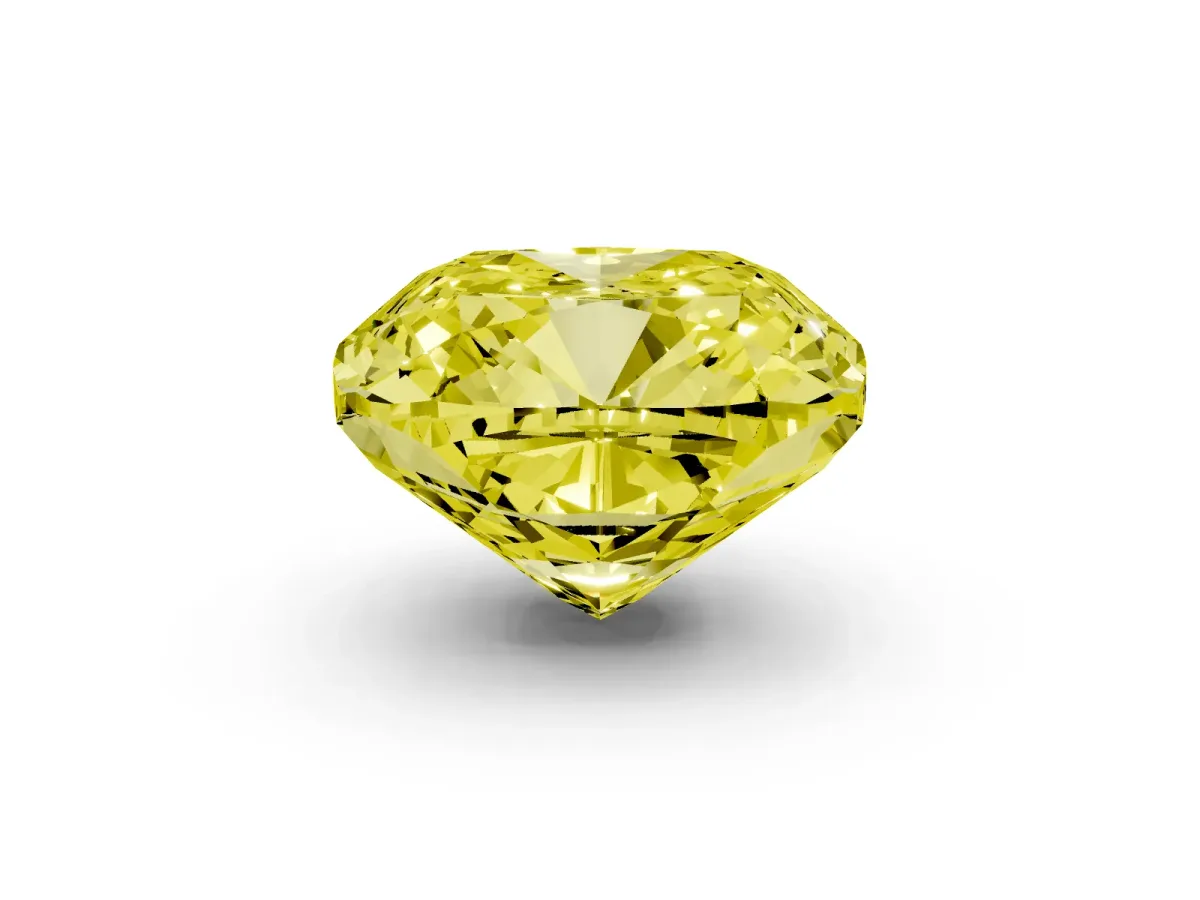 Fancy Yellow Cushion Cut Solitaire Engagement Ring with Cathedral Band and Four-Prong Setting Rose gold