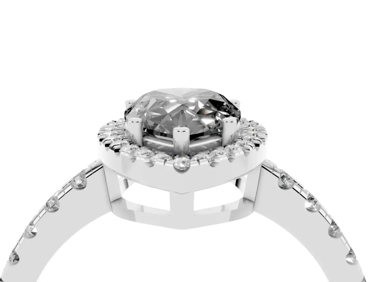 Fancy Black Pear Cut Diamond Halo Ring with Pavé Band and Four-Prong Setting Platinum