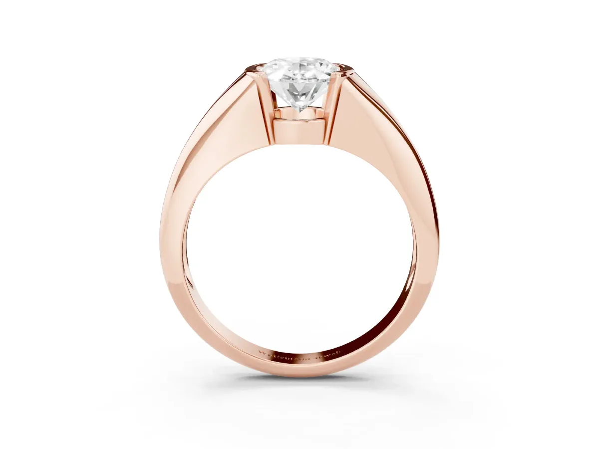 Oval Cut Solitaire Tension Set Diamond Ring Rose gold