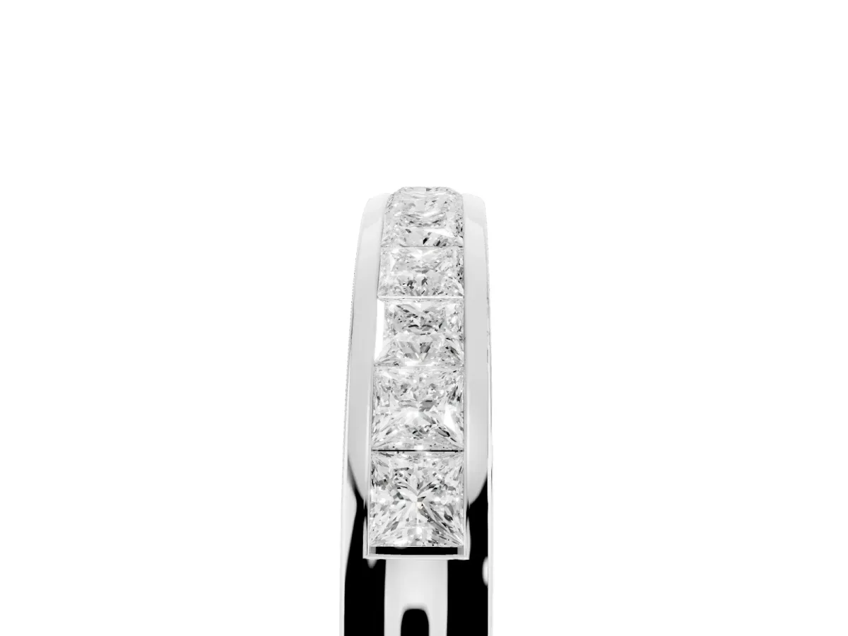 Princess Cut Diamond Channel Set Eternity Band Platinum