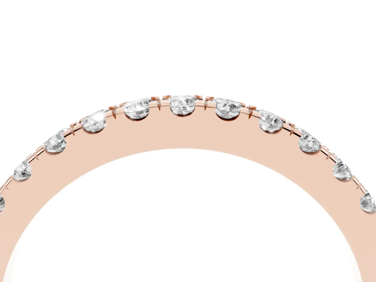 Round Diamond Eternity Band with Prong Setting Rose gold