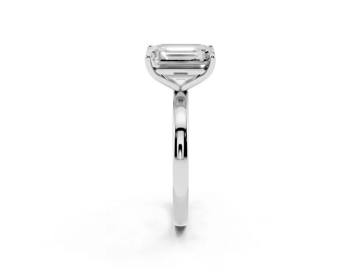Fancy Pink Oval Cut and Emerald Cut Toi Moi Ring with Prong Setting White gold