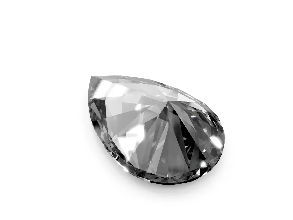 Fancy Black Pear Cut Diamond Ring with Marquise Side Stones and Prong Setting Silver