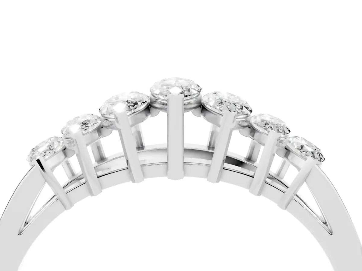 Marquise Diamond Prong-Set Half-Eternity Band White gold