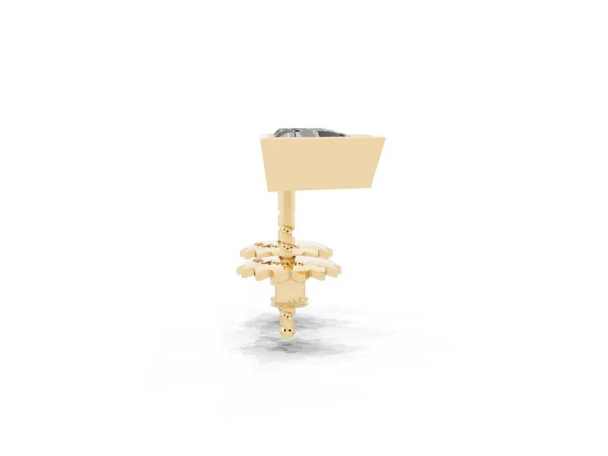 Trillion Diamond Bezel-Set Solitaire Stud Earrings Yellow gold