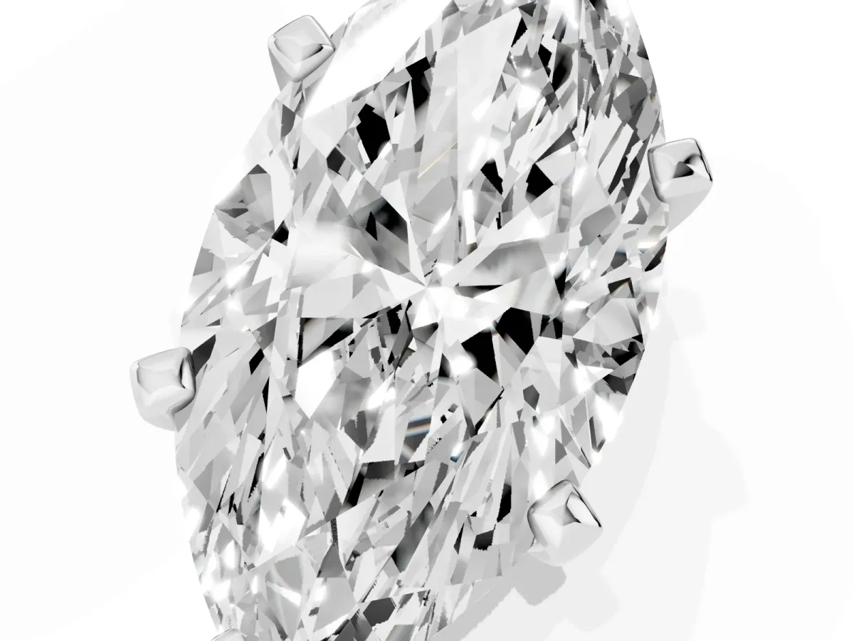 Marquise Cut Diamond Solitaire Ring with Prong Setting and Classic Band Platinum