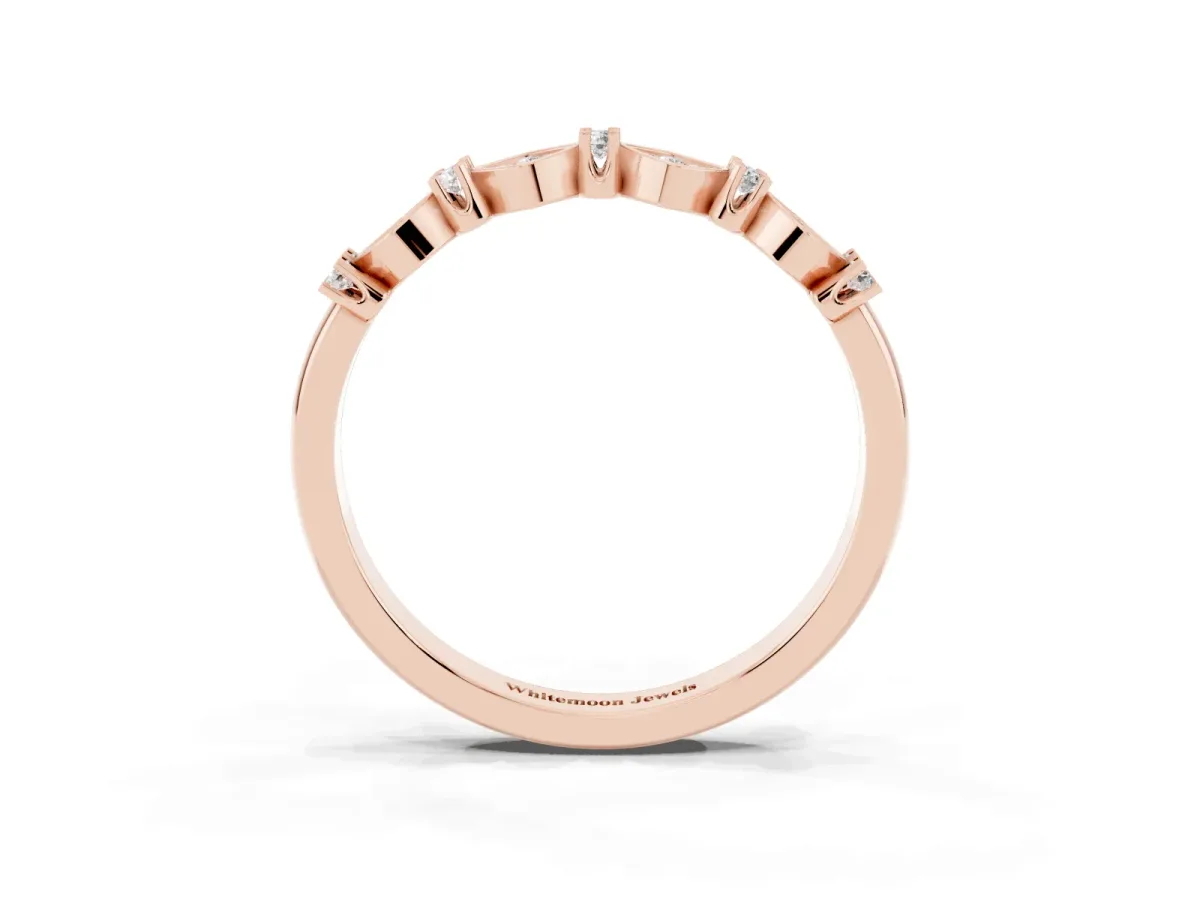Pavé Cushion Diamond Cluster Eternity Band with Prong Setting Rose gold