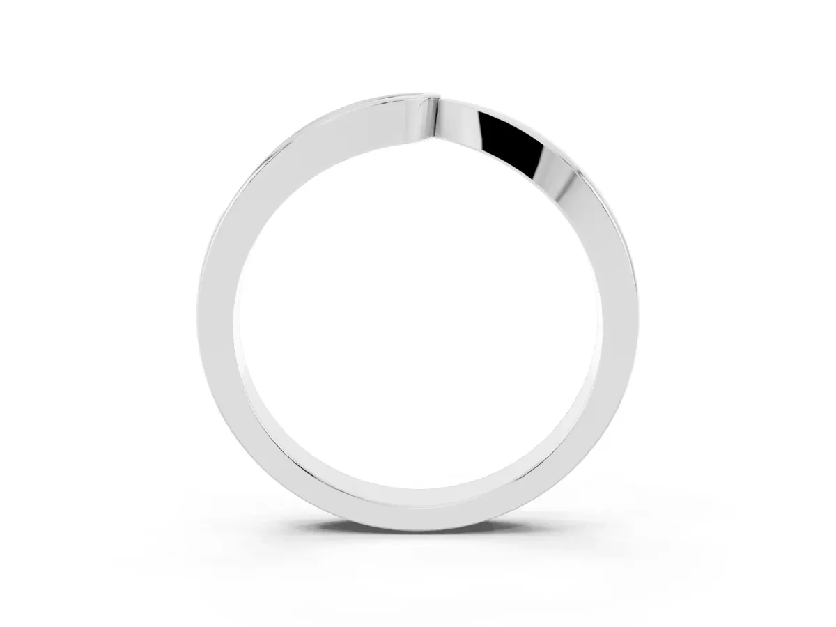 Channel Set Round Diamond Contour Band Silver