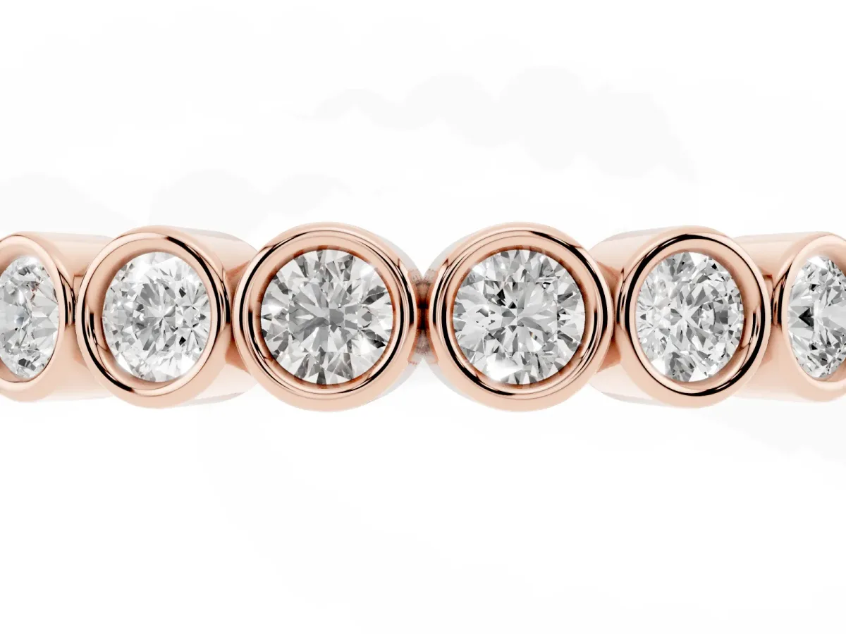 Bezel Set Round Diamond Eternity Band Rose gold