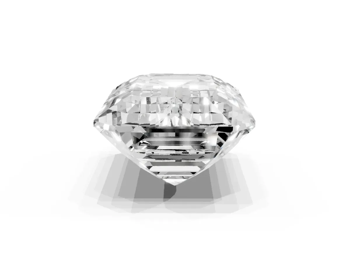 Emerald Cut Solitaire Twist Band Six-Prong Setting Silver