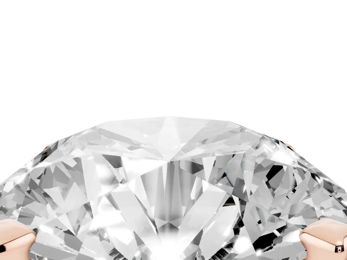 Round Cut Diamond Solitaire Ring with Prong Setting and Classic Band Rose gold