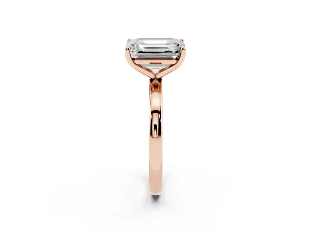 Fancy Yellow Oval Cut and Emerald Cut Toi Moi Ring with Prong Setting Rose gold