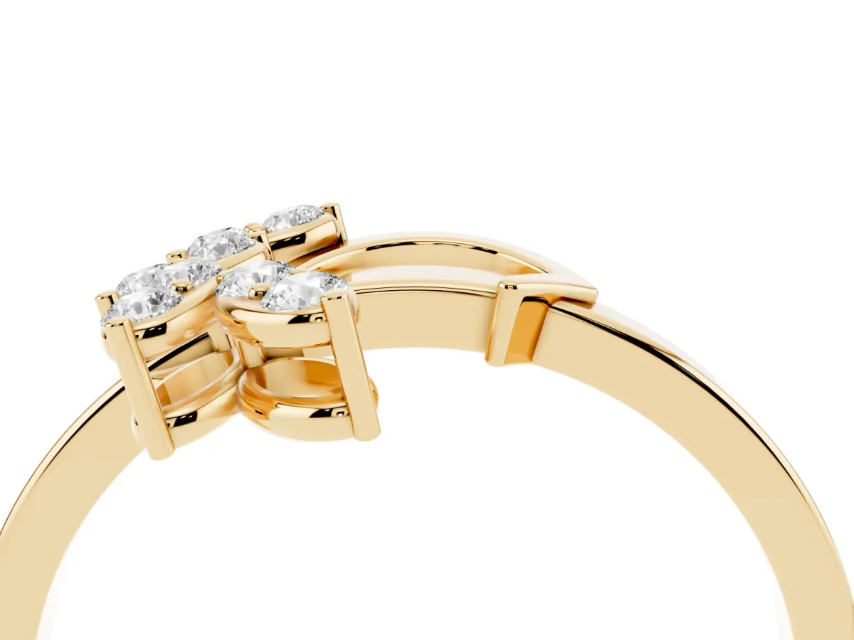 Round Diamond Milgrain Eternity Band with Channel Setting Yellow gold