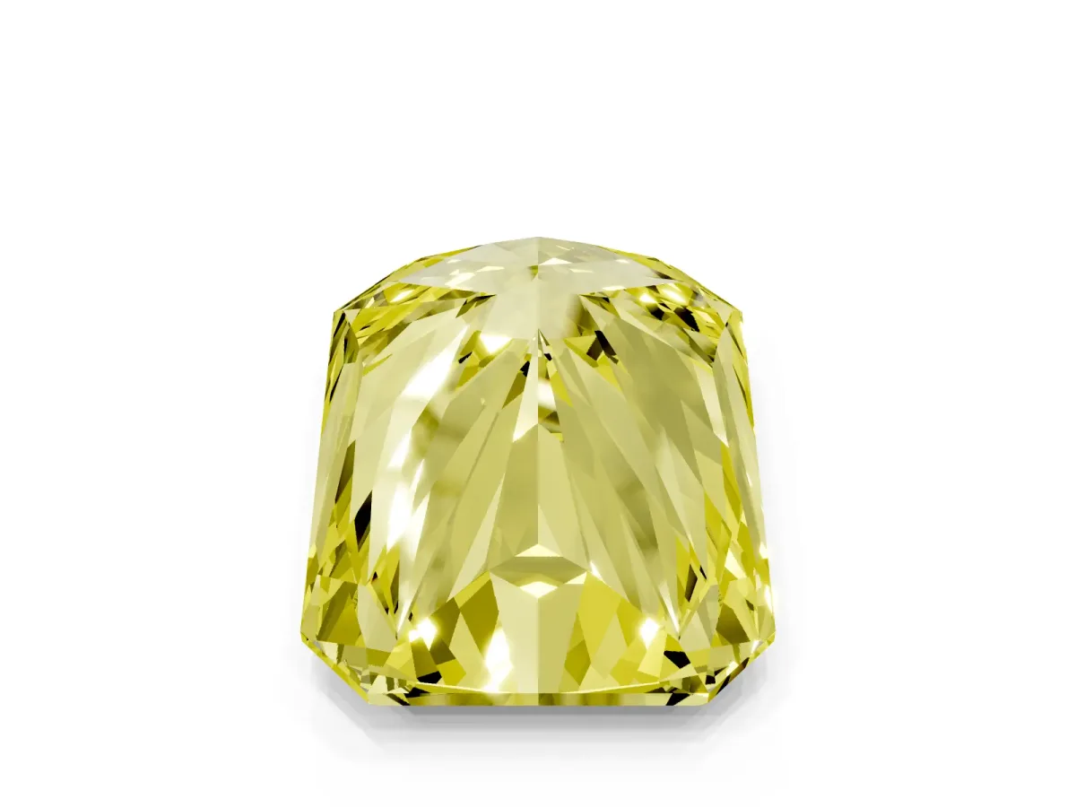 Fancy Yellow Radiant Cut Cut Pave Band Milgrain Solitaire Ring Silver