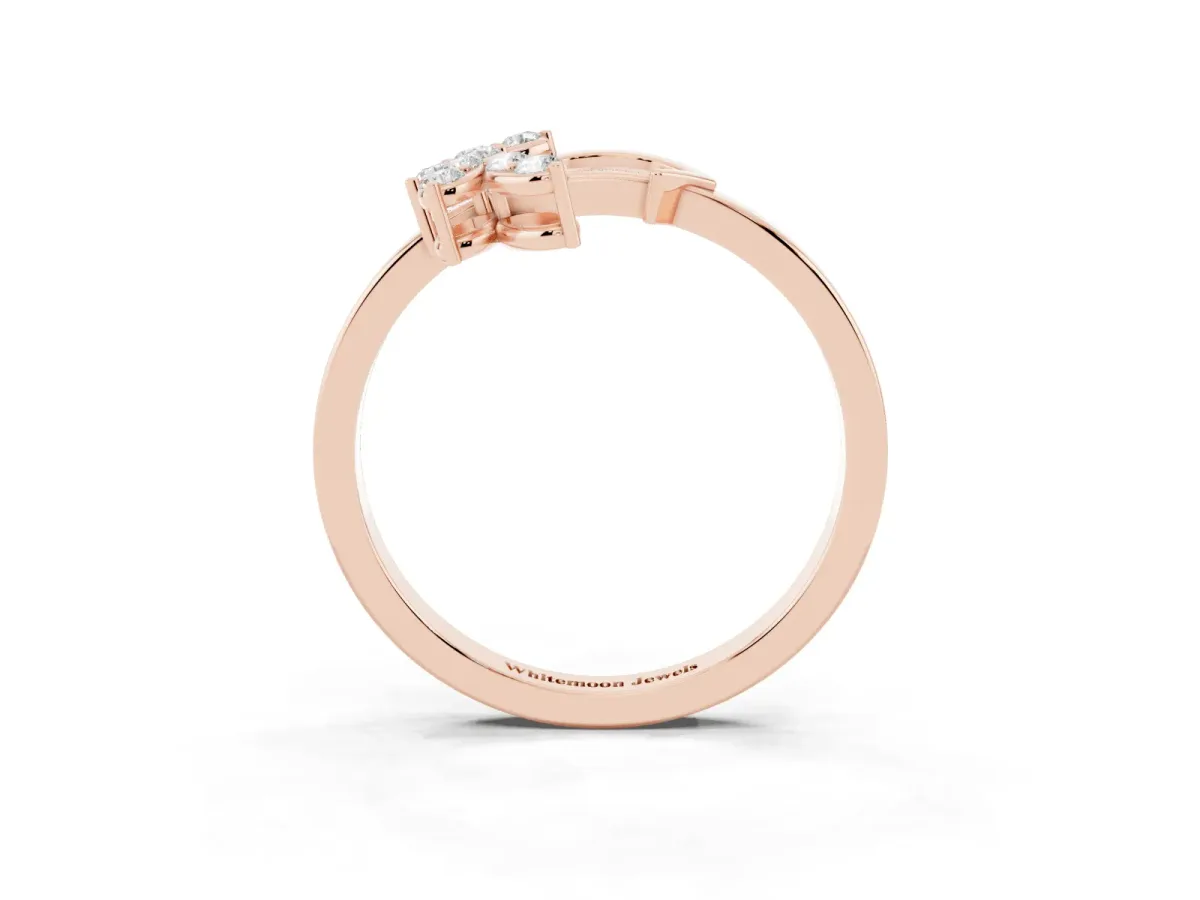 Round Diamond Milgrain Eternity Band with Channel Setting Rose gold