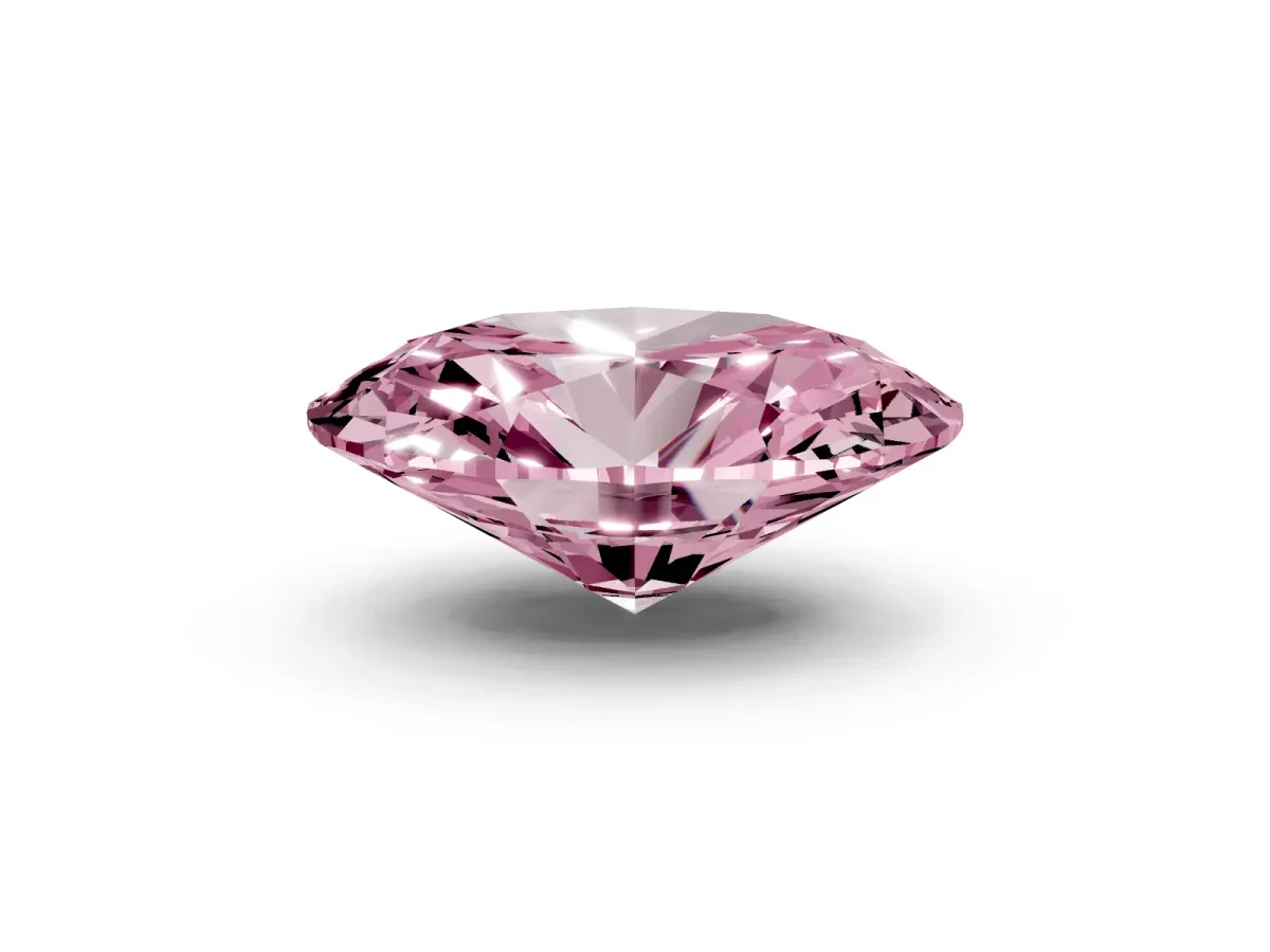 Fancy Pink Oval Cut Diamond Solitaire Ring with Prong Setting and Pavé Band Rose gold