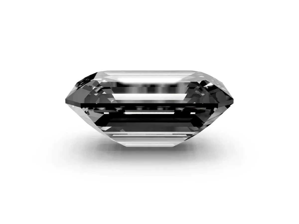 Fancy Black Emerald Cut Cut Pave Band Milgrain Solitaire Ring Rose gold