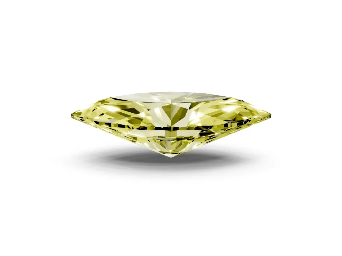 Fancy Yellow Marquise Cut Cut Cathedral Pave Diamond Engagement Ring with Six-Prong Setting Yellow gold