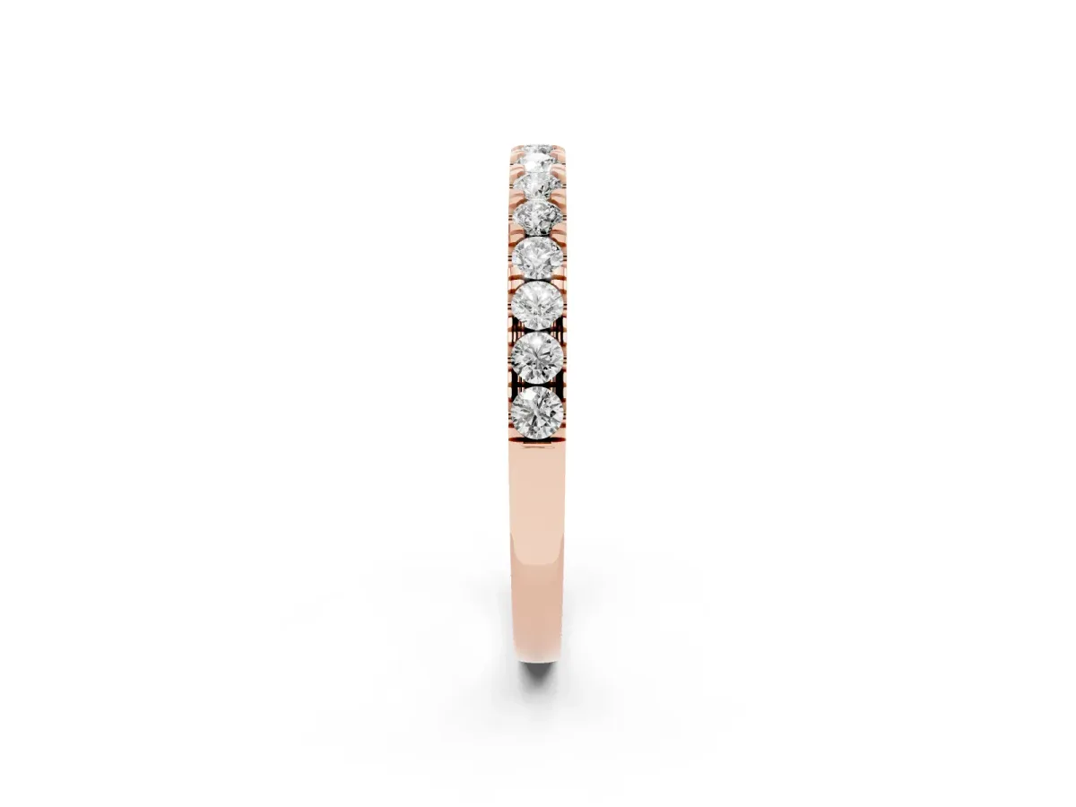 Round Diamond Eternity Band with Prong Setting Rose gold