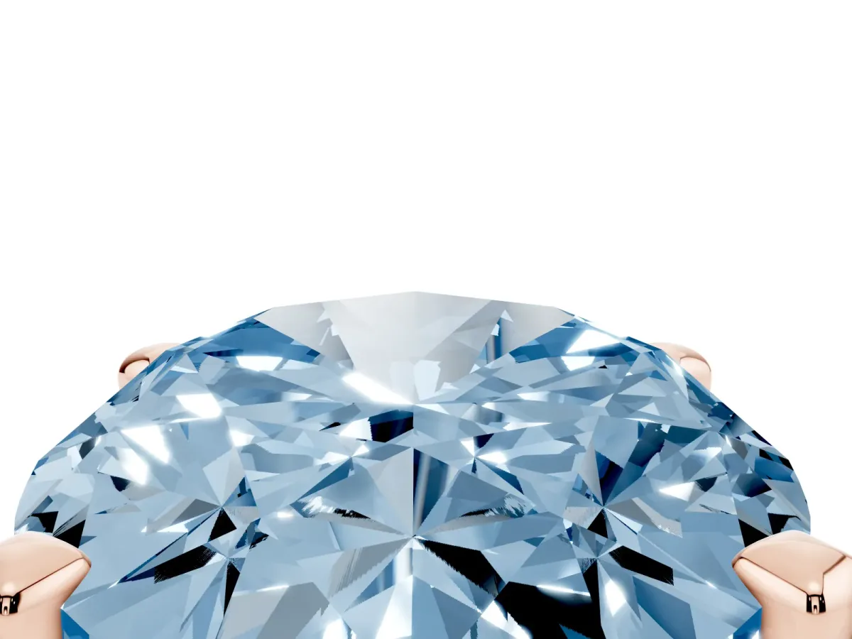 Fancy Blue Oval Cut Diamond Solitaire Ring with Prong Setting and Classic Band Rose gold
