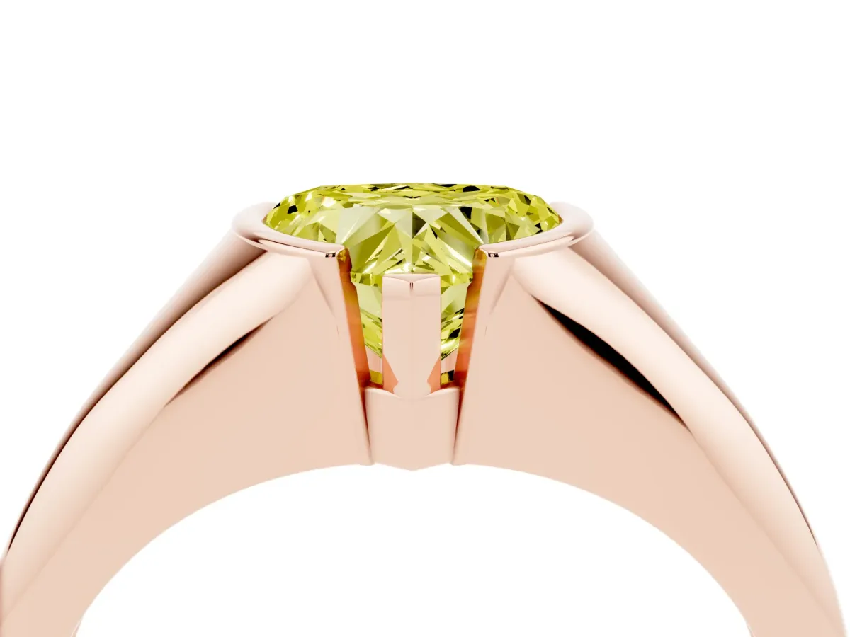 Fancy Yellow Heart Cut Solitaire Tension Set Diamond Ring Rose gold