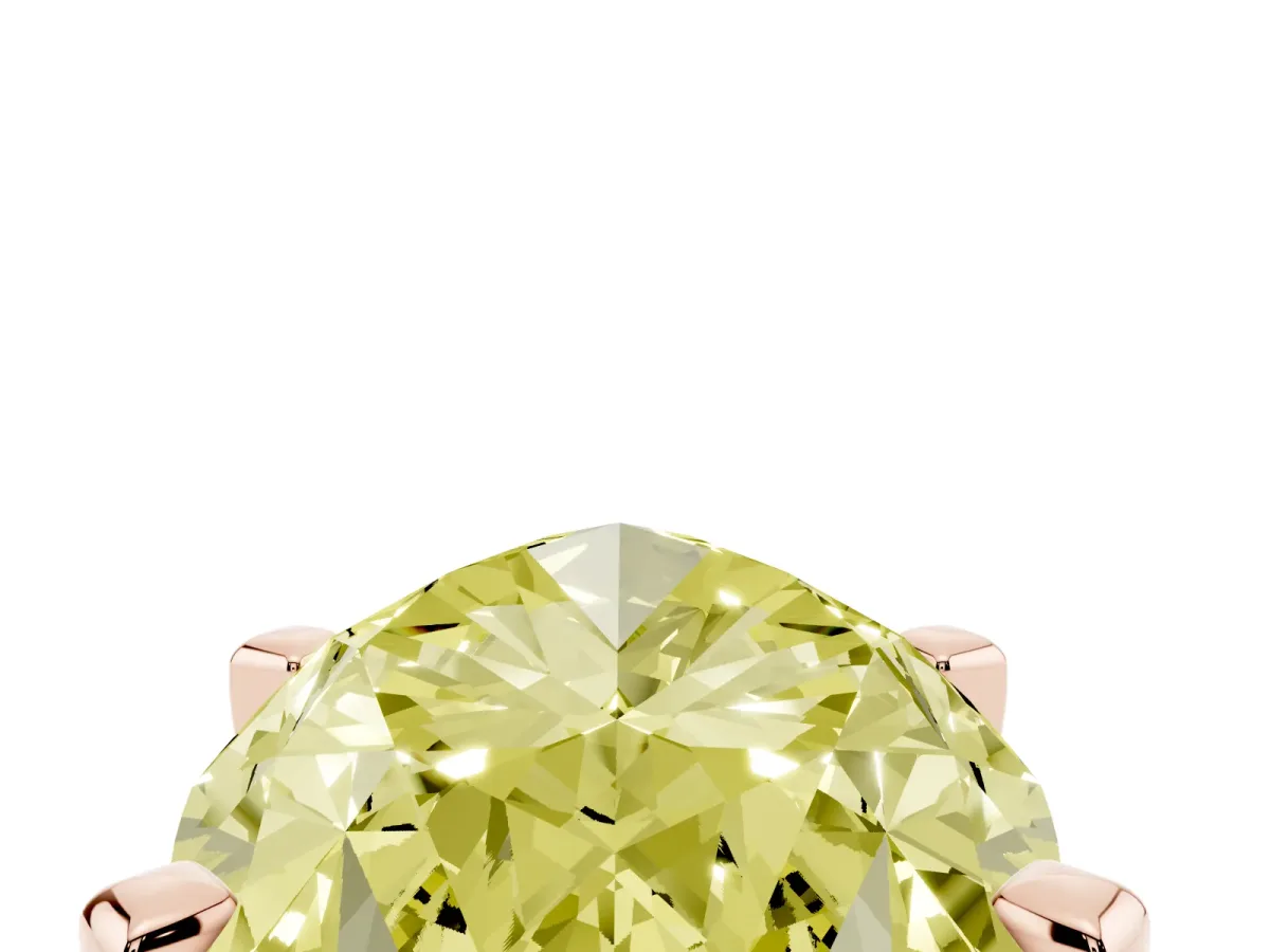 Fancy Yellow Marquise Cut Diamond Solitaire Ring with Prong Setting and Classic Band Rose gold