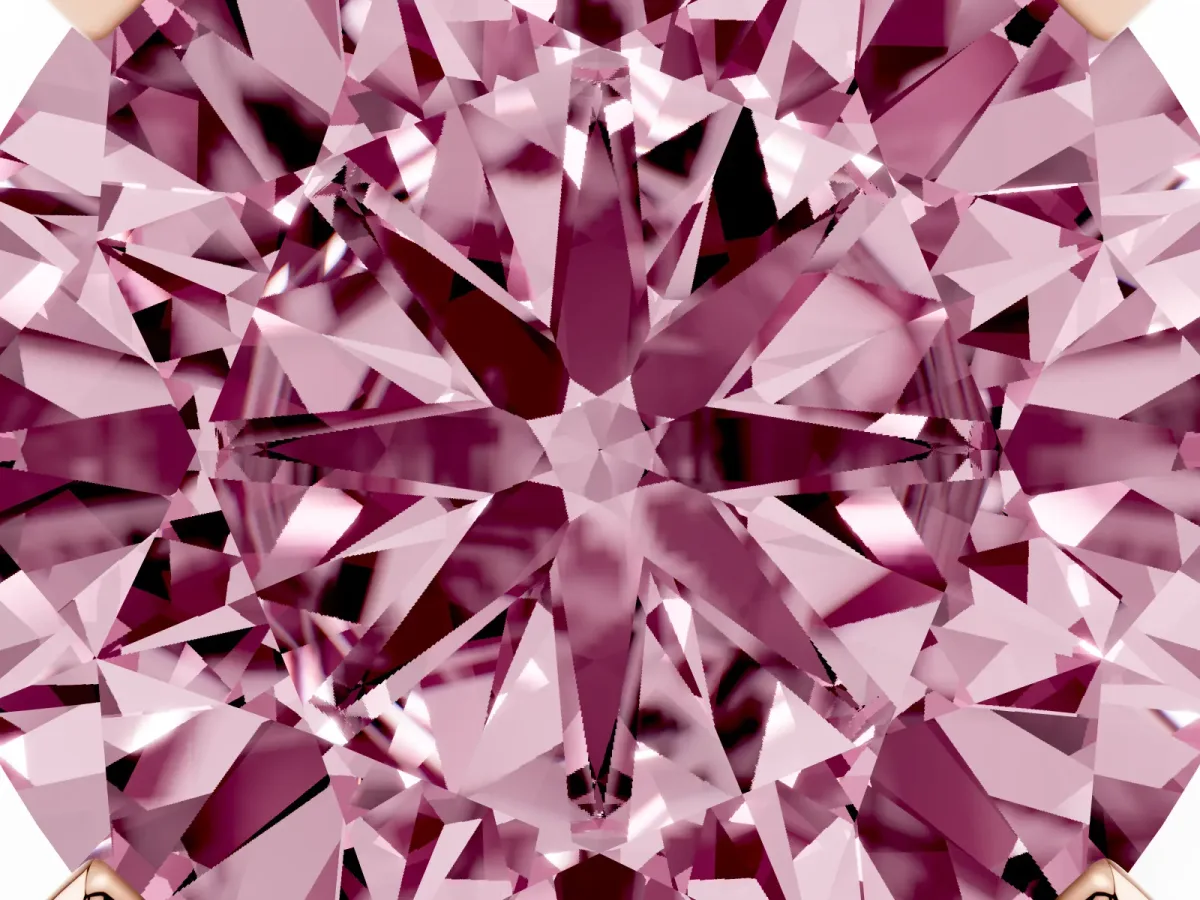 Fancy Pink Round Cut Diamond Solitaire Ring with Prong Setting and Classic Band Rose gold