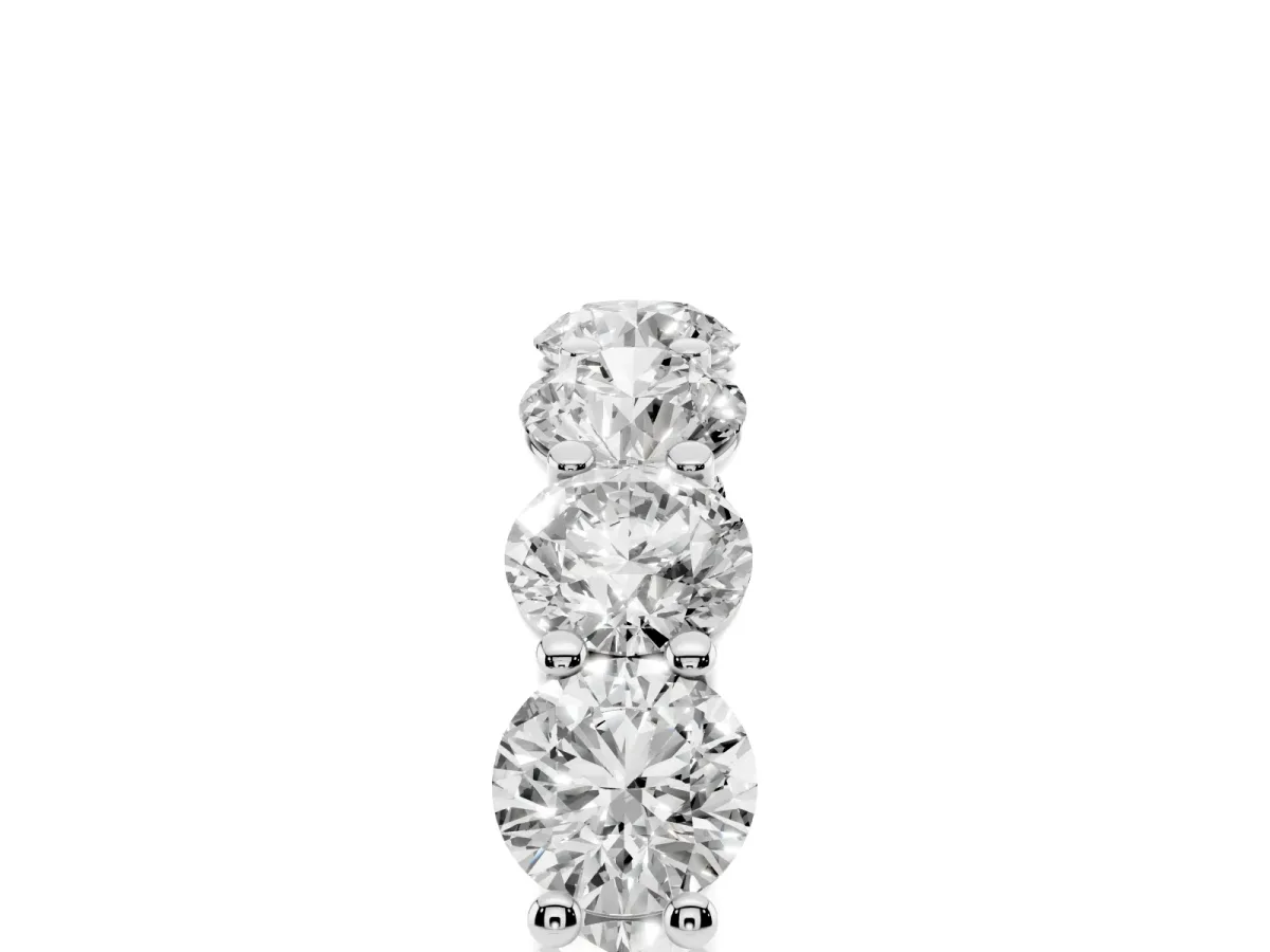 Round Diamond Shared Prong Eternity Band Platinum