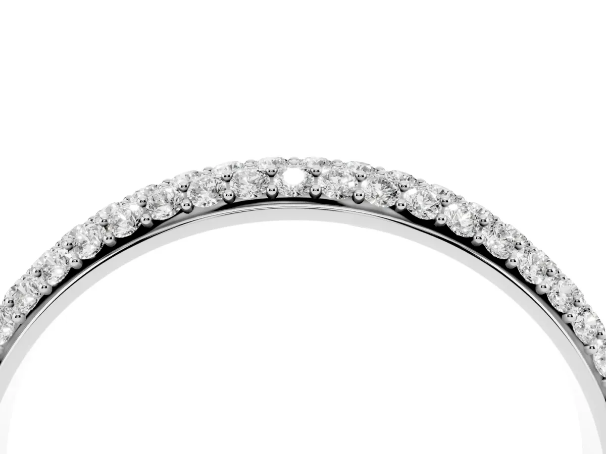 Pavé Round Diamond White Gold Eternity Band Silver