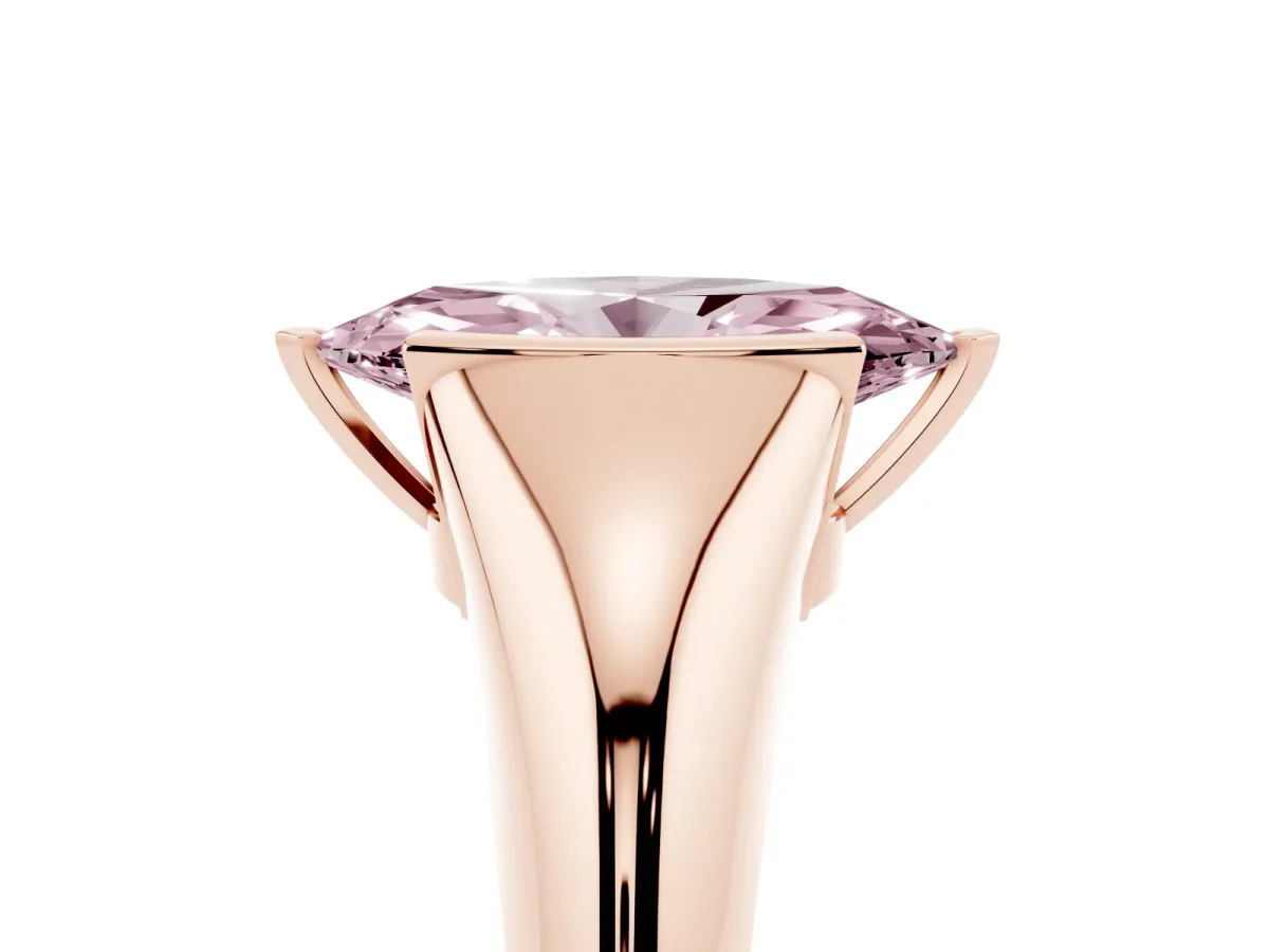 Fancy Pink Marquise Cut Solitaire Tension Set Diamond Ring Rose gold