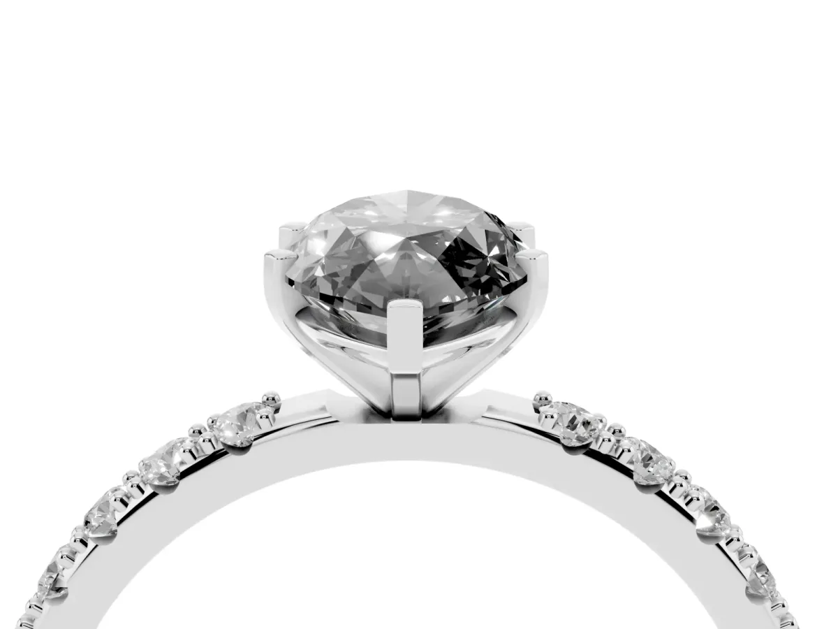 Fancy Black Marquise Cut Diamond Solitaire Pavé Band with Four-Prong Setting Silver