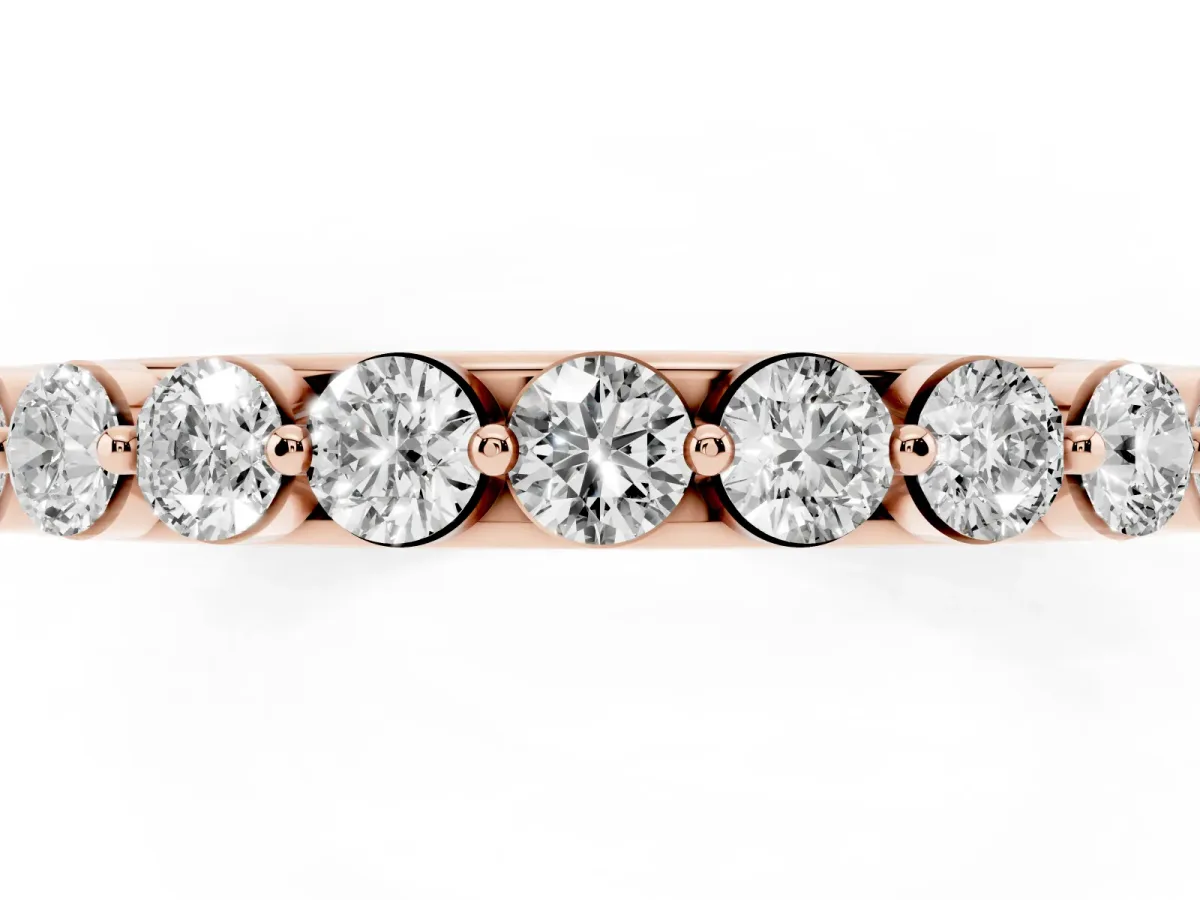Round Diamond Channel Set Eternity Band Rose gold