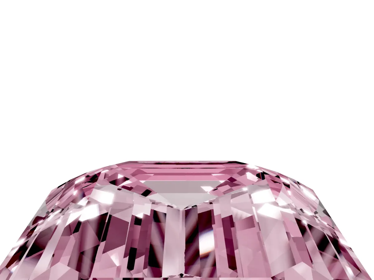 Fancy Pink Emerald Cut Solitaire Twist Band Six-Prong Setting Silver