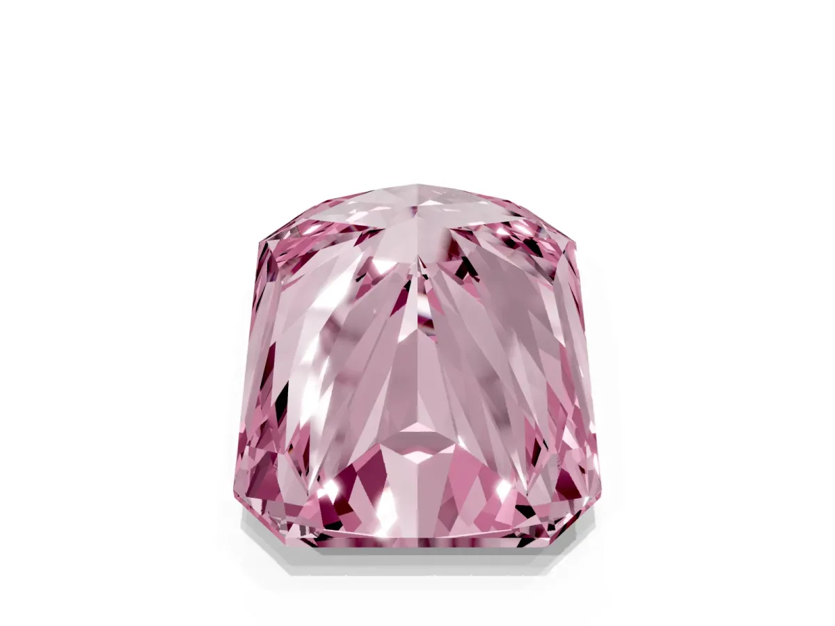 Fancy Pink Radiant Cut Cut Pave Band Milgrain Solitaire Ring Silver