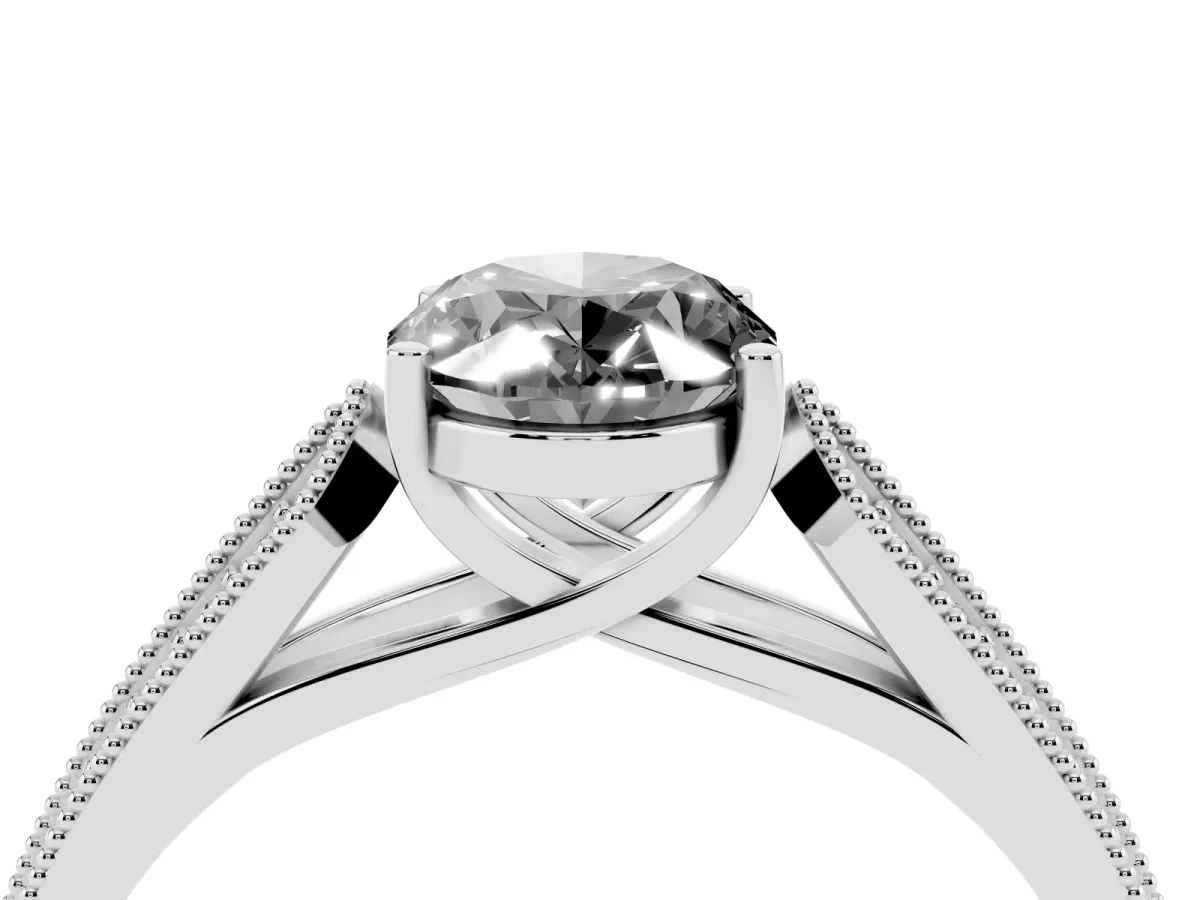 Fancy Black Oval Cut Cut Pave Split Shank Engagement Ring with Four-Prong Setting Platinum