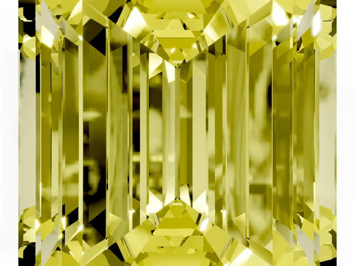 Fancy Yellow Emerald Cut Diamond Solitaire Ring with Prong Setting and Classic Band Yellow gold